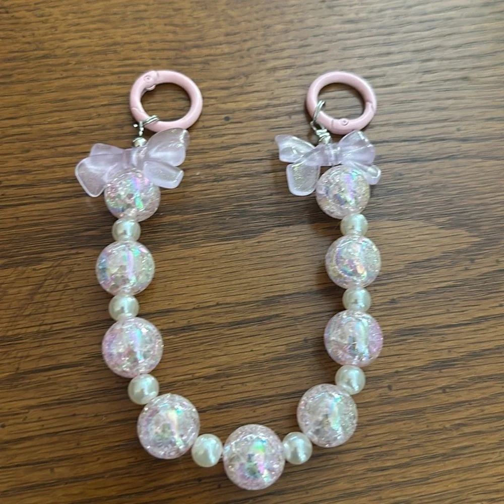 Beaded charm keychain